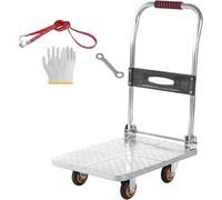 Chariot de manutention de 150 kg, pliable pour un rangement facile, dimensions 60x40 cm. Chariot à plateforme avec roues pivotantes à 360 degrés, idéal pour le chargement et le stockage