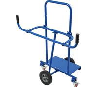 Chariot de manutention en acier, plateforme de base robuste, chariot de transport. Équipé de 2 roues en caoutchouc plein et 2 roues en acier avec freins, idéal pour le transport de plaques de plâtre, 