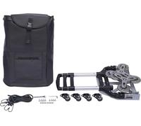 Chariot de manutention en aluminium - Marchepied pliable pour escaliers - 4 roues - Hauteur réglable - Capacité de charge : 75 kg - Noir
