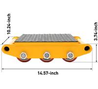 Chariot de manutention motorisé, 15 tonnes - Chariot de transport industriel - Plaque de base en acier allié - Roulettes directrices en polyuréthane - Patins de forte capacité pour tour CNC et générat