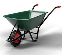 Chariot de manutention | Polypropylène robuste | Capacité de charge : 150 kg | Volume : 100 litres | Pneus à air | Vert | Poignée ergonomique
