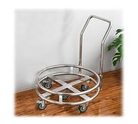 Chariot de marmite robuste en acier inoxydable avec roulettes, déplacement rond de pot de fleurs pour restaurants et restauration, seau à lait de 72 x 47 cm et transporteur de pot à soupe - Finition
