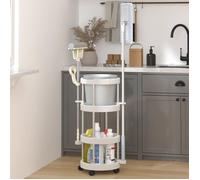 vidaXL Chariot de ménage avec panier de rangement Aluminium