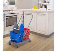 Chariot de ménage professionnel 2 seaux 25 L avec presse 73 × 45 × 92 cm
