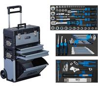 Chariot de Montage Mobile avec 111 Outils - 33,5 x 10 x 45,5 cm - Mobilité et Polyvalence pour Atelier - D-Work