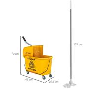 Chariot de nettoyage 20L, chariot de nettoyage avec presse et balai, seau avec balai et rouleau