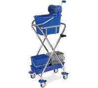 Chariot de nettoyage avec roues et presse à mop & seau - Solution de nettoyage professionnelle pour les entreprises et la maison