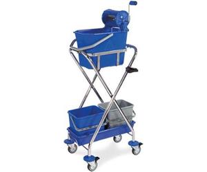 Chariot de nettoyage avec roues et presse à mop & seau - Solution de nettoyage professionnelle pour les entreprises et la maison