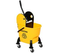 Chariot de nettoyage - Chariot de ménage - Polypropylène et métal - 44 × 36 × 90 cm - Jaune
