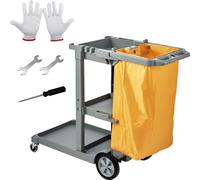 Chariot de nettoyage Chariot de nettoyage Profi Gris - Sac poubelle Chariot d'hôtel Chariot de nettoyage