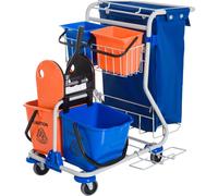 Chariot de nettoyage Fortuna Lai Chariot de nettoyage 4 seaux roulants Chariot de nettoyage Système de chariot à roulettes Bleu Orange 100 x 70 x 103 cm |