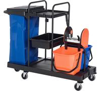 Chariot de nettoyage HOMCOM avec 4 roulettes et 2 seaux