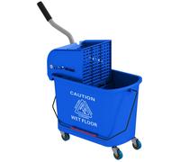 HOMCOM Chariot de Nettoyage Lavage Seau de ménage 20 L avec essoreur et séparateur Eau Sale Propre Bleu 60L x 27l x 70,5H cm