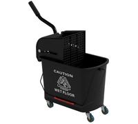 Chariot de nettoyage lavage HOMCOM seau de ménage 20 L avec essoreur et séparateur eau sale propre noir 60L x 27l x 70,5H cm