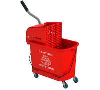 Chariot de nettoyage lavage HOMCOM seau de ménage 20 L avec essoreur et séparateur eau sale propre rouge 60L x 27l x 70,5H cm