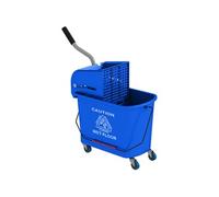 Chariot de nettoyage lavage HOMCOM seau de ménage 20 L avec essoreur et séparateur eau sale propre bleu 60L x 27l x 70,5H cm