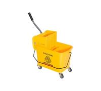 Chariot de nettoyage lavage seau de ménage 20 L avec essoreur et séparateur eau sale propre jaune