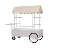 Chariot de nourriture pliable avec roues pour vente de rue, marchés et événements en plein air, chariot portable robuste, grande capacité