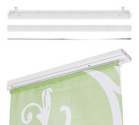 Chariot de panneaux/système pour rideaux de surface, rail de rideau et de voilage, support basique, en blanc, pour un montage rapide et pratique