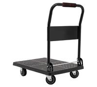 Chariot de plateforme - Chariot de transport pliable - Mécanisme de pliage à une main - Roues silencieuses - Capacité de charge : 150 kg - Roues en TPR de 10 cm