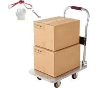 Chariot de plateforme pliable, 150 kg, dimensions 60x40 cm. Chariot avec roues et poignée, revêtement antidérapant, chariot de transport pour le chargement et le stockage