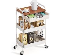 Chariot de rangement 3-tiers avec plateau Métal Cuisine Bureau Salle de bain