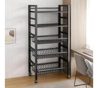 Chariot de rangement à roulettes avec roulettes, organiseur utilitaire empilable, support peu encombrant pour cuisine, garde-manger, garage, bacs en maille durable pour fruits, outils, jouets