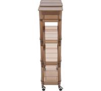 Chariot de rangement à roulettes - chariot à 4 niveaux - 2 boîtes - plastique PP - 45×23,5×91 cm - Jusqu'à env. 10 kg - Transparent marron