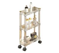 Chariot de rangement à roulettes mince à 3 niveaux - Étagère mobile pour l'organisation de la salle de bain et du maquillage - Armoire étroite avec roulettes - Solution de petit espace