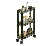 Chariot de rangement à roulettes mince à 3 niveaux pour salle de bain et maquillage, armoire étroite mobile avec roulettes