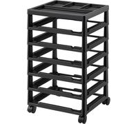 Chariot de rangement à roulettes pour album 6 niveaux Grande capacité avec organiseur supérieur Noir