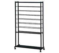 Chariot de rangement à ruban noir avec roues, séchage à double niveau | Parfait pour les salles de bricolage et les accessoires de couture. Rangement polyvalent, montage facile. mobile (noir