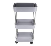 Chariot de Rangement à Trois Niveaux en Plastique, Mobile et Stable | Grosse Capacité, Structure Portable, Usage Salon et Balcon, Organisation Simple, Design Multi-niveaux