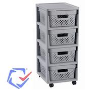 CURVER INFINITY 4x11L Tour a tiroirs 36 x 30 x 69 cm gris 04356-099