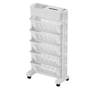 Chariot de rangement avec roulettes - Chariot multi-usages | Chariot de rangement sur roues | Chariot à livres à 5 niveaux | Chariot de rangement avec chariot | Chariot à 5 niveaux sur roues | Chariot