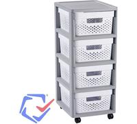 CURVER INFINITY 4x11L Tour a tiroirs 36 x 30 x 69 cm blanc 04356-Y36