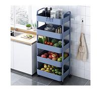 Chariot de rangement de cuisine à roulettes avec 3 étagères, fente étroite pour fruits et légumes, organisateur peu encombrant pour comptoir
