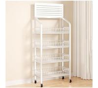 Chariot de rangement de cuisine à roulettes, support de rangement portable en métal avec paniers métalliques et roues, présentoir à collations pour bonbons et friandises