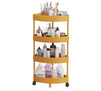 Chariot de rangement de salle de bain, étagère de rangement fine en plastique creux en forme de patte de chat, armoire d'angle à 4 niveaux avec coussinets renforcés