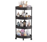 Chariot de rangement de salle de bain, étagère de rangement fine en plastique creux en forme de patte de chat, armoire d'angle à 4 niveaux avec coussinets renforcés