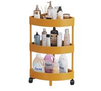 Chariot de rangement de salle de bain, étagère de rangement fine en plastique creux en forme de patte de chat, armoire d'angle à 4 niveaux avec coussinets renforcés