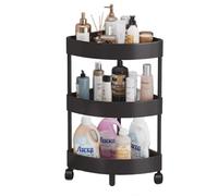 Chariot de rangement de salle de bain, étagère de rangement fine en plastique creux en forme de patte de chat, armoire d'angle à 4 niveaux avec coussinets renforcés