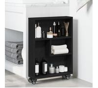vidaXL Chariot de rangement étroit moderne Chêne noir 48 x 13 x 68 cm Bois d'ingénierie