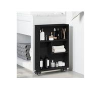 Chariot de rangement étroit Chêne noir 48x13x68 cm Bois d ingénierie