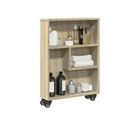Chariot de rangement étroit chêne sonoma bois d ingénierie