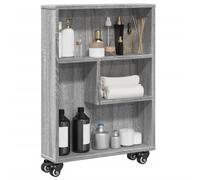 vidaXL Chariot de rangement étroit moderne Chêne noir 48 x 13 x 68 cm Bois d'ingénierie