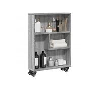 Chariot de rangement étroit sonoma gris bois d ingénierie