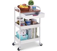 Chariot de rangement Famanu avec plateau supérieur - 3 niveaux, multifonctionnel