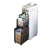 Chariot de rangement fin, peu encombrant pour petite salle de bain, cuisine, buanderie, organiseur étroit avec roulettes silencieuses
