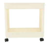 Chariot de Rangement Mobile Multifonction, Grosse Capacité, Beige | Plastique, Fabrication Soignée, Rangement Facile, Usage Salon et Chambre, Organisateur Portable à Roulettes